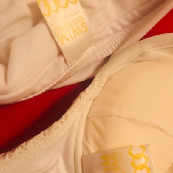 SWIM SYSTEMS WHITE LACE BIKINI TOP AND BOTTOM, NEW - Picture 4 of 5